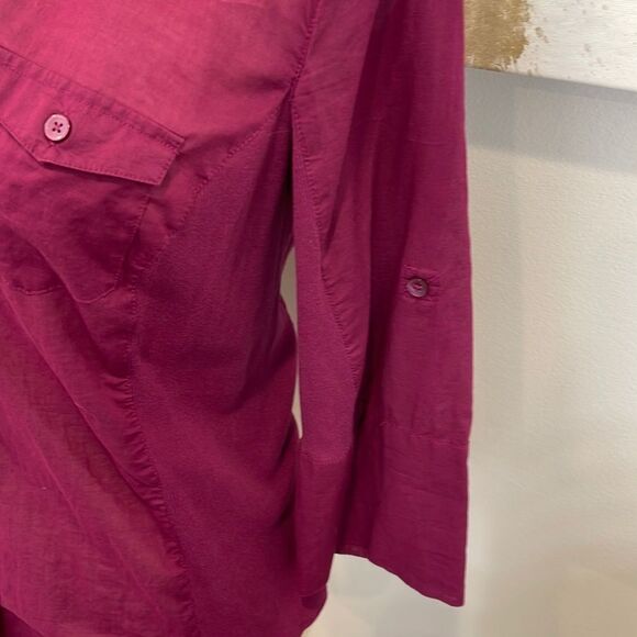 Ann Taylor Fuschia Button Down - Picture 2 of 9